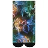 Women Socks Colorful Liquid Abstract Print Harajuku Stockings Autumn Anti Slip Men Soft Printed Running Sports