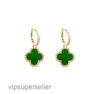 Designer Earrings Four-leaf Clover Earring for Women Senior Classic Small Fragrant Wind Earrings New Clover Ear Ring 18k Gold Light Luxury Flash Mens Earloop