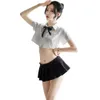 Mucheng Fun Underwear Hot en Sexy Super Sao Student Silk Socks Sailor Uniform Temptation Set Bed Plees 1558