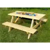 Set di mobili da campeggio in legno, tavolo da picnic, giardino esterno, viaggi in campeggio