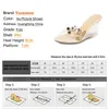 Outside Cute Cartoon Animation Slippers Summer Sandals Transparent Wedge Shoe Fashion Bling Diamond Shallow Mouth Heels 240318