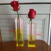 Vases 19.5CM Acrylic Crystal Rainbow Vase Luxury Decorative Pillar Bud Tabletop Flower Container Nordic Room Home Decoration