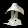 قبعات واسعة الحافة دلو القبعات النسائية أبيض 25 سم شمس كبيرة الحجم قبعة ناعمة الشريط عريض حافة القبعة الناعمة شاطئ قش القبعة الصيف kuntucky derby قبعة L240322