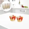 Wegwerpbekers rietjes goud poeder dessert cup doorzichtige plastic containers feestvoorraad winkel ijs mini mousse pudding bakkerij