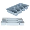 Forks Utensil Holder Drawer Storage Organization Houseware Multi Compartments Large Capacity Space Saving Flatware Tray Supplies