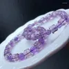 Decorative Figurines Creative Natural Amethyst Crystal Healing Square Candy Bracelet Fashion Jewelry Gift For Friends