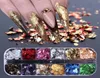 12 Grid Nail Sequins Paillette Aluminum Irregular Flakes Gold Silver Pigment Nail Art Decoration Mirror Glitter Foil Paper8497720