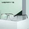 メリーデザインメンアロイグラスフレームビジネススタイル男性スクエアウルトラライトアイミオピア処方眼鏡S2170 240322