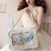 Abendtaschen JIAERDI Japanische weiße Ita-Tasche Frauen Harajuku Bogen Kawaii Leder Quadratische Schulter Weibliche Vintage Niedliche Messenger-Ästhetik
