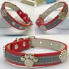 Fashion Reflective Paw Dog Collar Puppy Collar with Reflective Band for Small Dogs Cats