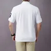Совершенно новая летняя мужская рубашка-поло с отложным воротником из чистого хлопка, элегантная и повседневная