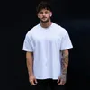 Mannen t-shirts zomer sport vrije tijd katoen ronde nek oversized t-shirt mode mannen kleding gym loop training sportkleding 240320