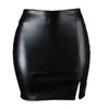 Rokken Rok Polyester Pu Leer Sexy Dames Lichte Strech Effen Kleur Wetlook Hoge Taille Het hele seizoen Club Party Bodycon