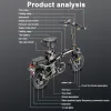 Велосипед Eu Stock Folding Electric Bike 400W 48V25AH Лития батарея города Путешествие Электрическое велосипед