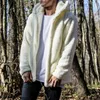 Chaquetas para hombre Casual hombres invierno cálido oso de peluche abrigo con bolsillo polar sudaderas con capucha de piel prendas de vestir abrigo suelto de talla grande para hombre