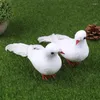 Tuindecoraties 1pc Kunstmatige schuimveren Vogels met clip Nepvogel Witte duiven Duiven Decoratie Voor Bruiloft Kerstfeest Thuis