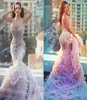 Gorgeous Mermaid Long Evening Dresses Tiered Sexy Backless See Through Tulle Floor Length Prom Party Gowns Custom Made New Arrival9884528