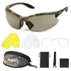 Taktisches Airsoft-Brillen-Set, 3 Linsen, Schießen, Tarnung, Militärbrille, explosionsgeschützte Brillen, Wandersonnenbrillen für den Außenbereich, 240314