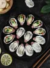 Decorative Flowers BBQ Oyster Model Creative Simulation Seafood Props Collectible Dollhouse 10pc/lot