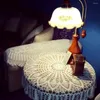 Toalha de mesa redonda artesanal de crochê a céu aberto toalha de mesa de algodão tapete de renda vintage 70/80/90cm
