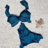 Costumi da bagno da donna 2 pezzi Bikini Set sexy bikini a vita alta con volant con fiocco 2024 costume da bagno estivo femminile Beachwwear