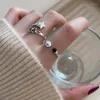 クラスターリングVentfille 925 Sterling Silve Star Rengle Ring for Women girl meteor hollowing Retro Design Jewelry Gift Drop