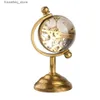 Pocket Watches Spinning Globe Gold Desk Clock for Men Creative es Home Decoration for Women Copper Table Clock Hand-winding ment L240322