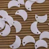 Charms 50st 8mmx12mm Moon Shape Natural White Mother of Pearl Shell Loose Pendants Accessories Diy Jewelry Making