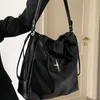 Sznurka Y2K Korean vintage Goth Black Hobo Tote Bag estetyczne gwiazda torebka torebka