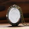 Pocket Watches Antique Style Bronze White La Beauty Quartz Pocket Necklace Pendant Girl Women Clock Birtay Gift Reloj de Bolsillo P62 L240322