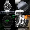 Armbandsur OPK 6020 Fashion Quartz Watch for Men rostfritt stål Original lyxig handklocka 40mm Big Dial Top Brand Man Dress Watches 2024