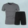 Tracksuits voor heren Men Activewear Set Zomer Casual outfit O-Neck korte mouw T-shirt met elastische taille-taille shorts Solid voor een