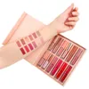 12st/Box Matte Liquid Lipstick High Shine Transparent Clear Lip Gloss Makeup Set Waterproof Long-Last Lipgloss Cosmetics 240315