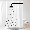 Shower Curtains Bathroom Nordic Wind Geometry Curtain Head Abstract Minimalist Art Polyester Fabric With Hooks