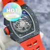 Дизайнерские запястья Watch RM Защищенные часы RM011-FM Limited Edition 88 RM011 Midnight Fire Black Ceramic Chronograph