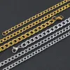 Menshalsband NK Curb Link-kedjor 4/5/6/8mm 18K Guldpläterad rostfritt stål Kubansk halsband Kvinnor Tillbehör Fashion Design Hip Hop Punk Jewelly Gift 18-30 tum