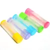100 unids 5g Tubos de bálsamo labial transparente con tapas coloridas Botella de lápiz labial de plástico DIY Ctainers cosméticos vacíos Esencial de viaje f7st #