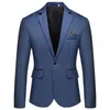 Business Slim Fit Single Buttons Kurtka Mężczyźni Slim Fit Fasual Fashion Wedding Groom Tuxedo Blazer Coats Party Wedding Suit 240313