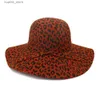Шляпы с широкими полями Панама Шляпы с большими полями и леопардовым принтом Фетровая купольная шляпа Wome Шляпы Fedora Шляпа для женщин Элегантная кепка с дискетой Защита от солнца Chapeau L240322