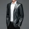Spring and Autumn Haining Genuine Leather Jacket for Mens Suit Sheep Slim Fit Short