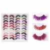 20 pairs Kleurrijke 3D nertsen les extensi tool groothandel make-up Kleur individuele pluizige dramatische volume natuurlijke valse eyeles F6wi #