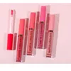 Espejo Agua Brillo de labios 4 colores / set Lg Líquido duradero Lápiz labial Veet Sexy Red Lip Tint Labios Maquillaje Mujeres Fi Cosmetic Set O1nR #