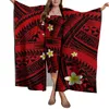 Abiti da festa 1 MOQ Design personalizzato Stampa HD Tribale polinesiano Donna Spiaggia Protezione solare Scialle Sarong Sciarpa Lady Set di abiti leggeri