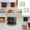 Desk Table Clocks Wooden Table Alarm Clock Square Voice Control Nordic Luminous Clocks LED Desktop USB/AAA Powered Desk Electronic Digital Clock L240323