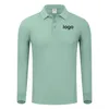 Vanlig långärmad polo skjorta män kvinnor solida 3 knappar lapel t skjortor Autumn Winter Golf Polos Regular Mens Tops Clothing Custom 240309