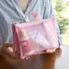 Cosmetic Bags Mesh Tote Transparent Lipstick Toiletry Makeup Organizer Case Travel Zipper Washing Passport Storage Bag