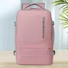 Backpack Unisex With Shoes Pocket Casual Bag Waterproof USB Charging Port Oxford Cloth Solid Color Business Trip Travel