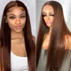 Straight 13x4 HD Chocolate Brown Lace Front Perucas de Cabelo Humano para Mulheres Coloridas 13x6 Lace Frontal Wig Glueless Perucas Pronto para Usar 240314