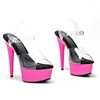 Sapatos de dança Leecabe Sexy 6 polegadas Salto alto 15cm Stripper com plataforma de cor rosa para pole dancing ou modelo show