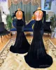 2024 Plus Size Aso Ebi Prom Dresses for Black Women Feathered Promdress Evening Dresses Sexy High Split Beaded Birthday Dress Engagement Reception Gowns AM577